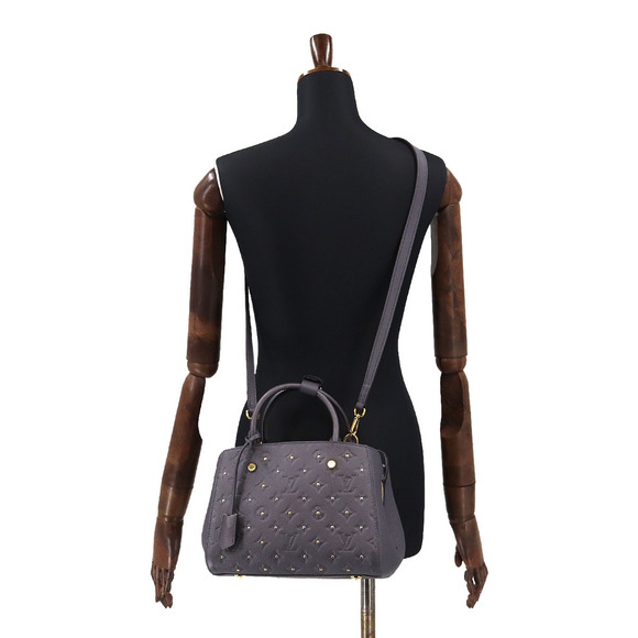 Louis Vuitton Emplant Montaigne BB Shoulder Bag Leather Silver Studs Black - Picture 8 of 8